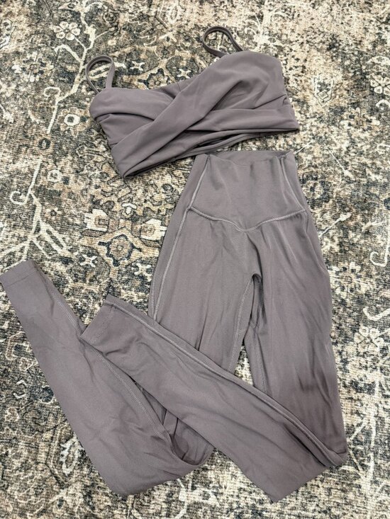 Buffbunny Collection Pants - Buffbunny Twist Front Bandeau Bra and Legging Set Bra s Leggings xxs